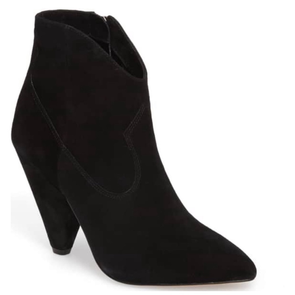 Vince Camuto Black Suede Short Western Booties 10